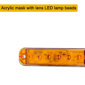 2pcs siêu mỏng 6LED cảnh báo ánh sáng 12V-80V Trailer chỉ số bên Đèn <span class=keywords><strong>LED</strong></span> xe tải Strobe chỉ số Xe Cảnh Báo đèn nhấp nháy - Product Image 6