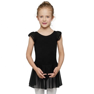 Haute Qualité Noir <span class=keywords><strong>À</strong></span> Manches Courtes Enfants Danse Justaucorps De <span class=keywords><strong>Ballet</strong></span> - Product Image 1