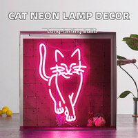 Lampe néon LED en forme de chat - Matériel acrylique pour la décoration d'ambiance de bureau, mariage, chambre à coucher, bar, fête