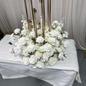 Centro de Mesa de Flores Artificiales Blancas de 60 cm GreenLife Precise Craftsmanship para Decoración de Mesa de Boda y Banquete - Product Image 5