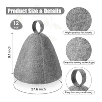 Ensemble de sauna 5 pièces en feutre gris (laine ou polyester) : chapeau, tapis, gants, chaussons, broderie personnalisée, unisexe, toutes saisons, pour le ski