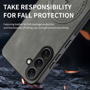 Funda de teléfono con <span class=keywords><strong>cargador</strong></span> inalámbrico magnético para <span class=keywords><strong>Samsung</strong></span> A56 A55 A54 A53 A52 A35 A16 A17 A15 A14 A07 A06 parachoques de TPU + PC texturizado en Napa - Product Image 4