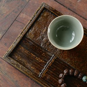 Cliff-shaped bamboo tea tray, tea ceremony dry brewing tray, Chinese teapot stand, tea set accessories, <b>teacup</b> mats, tea tray - Product Image 4