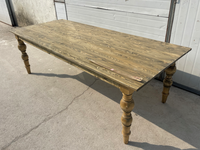 Table de salle à manger en bois Vintage de ferme rustique avec pieds de Table incurvés de beauté