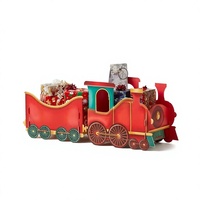 DIY Yanxi Plastic Train de Père Noël Express Rouge avec Traîneau, Jouet de Noël, Décoration Surprise pour Fêtes à Domicile, Bonbons et Chaussettes de Noël JH-W43