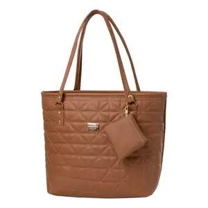 Bolso Tote para Mujer Fana Jade, Color Camel, PU Acolchado, Ligero, Cierre Abierto, Elegante, para Uso Diario - Product Image 1