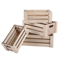 Cesta de Armazenamento Retangular de Madeira para Mesa, Estilo Country Americano, Ornamentos Criativos para Armazenamento em Casa, Atacado