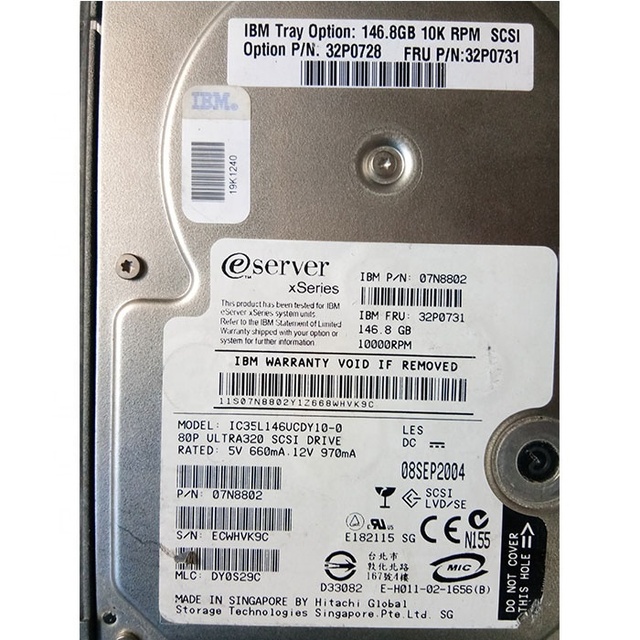 IBM 146G 10K U320 SCSI 32P0731 32P0728 33P3375 MAP3147NC HDD