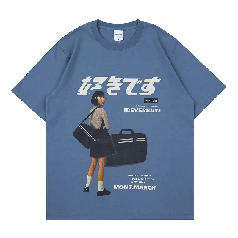 Футболка мужская с японским принтом, уличная одежда в стиле Харадзюку, хлопковая Свободная рубашка с графическим принтом, с коротким рукавом, лето 2022