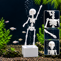 Ornement d'aquarium squelette imprimé en 3D, figurine lumineuse pour aquarium, style créatif et tendance pour accessoires d'aquarium sous-marin