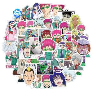 50Pcs Anime <span class=keywords><strong>Saiki</strong></span> <span class=keywords><strong>Kusuo</strong></span> No Psi Nan Autocollant Bouteille Ordinateur Portable Bagages Vinyle Autocollants - Product Image 1