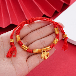 Lucky <b>Red</b> Rope <b>Bracelet</b> Horse Charm DIY Handmade Woven Unisex Gift Jewelry Accessory Yiwu Origin - Product Image 3