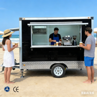 Fabricant chinois, grande promotion : Food truck non motorisé en acier inoxydable noir, taille moyenne, haute qualité, personnalisable