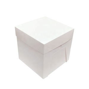 Wholesale custom 10x10x6" Plain White cake box bakery Pastry Cake Boxes packaging boxes in bulk