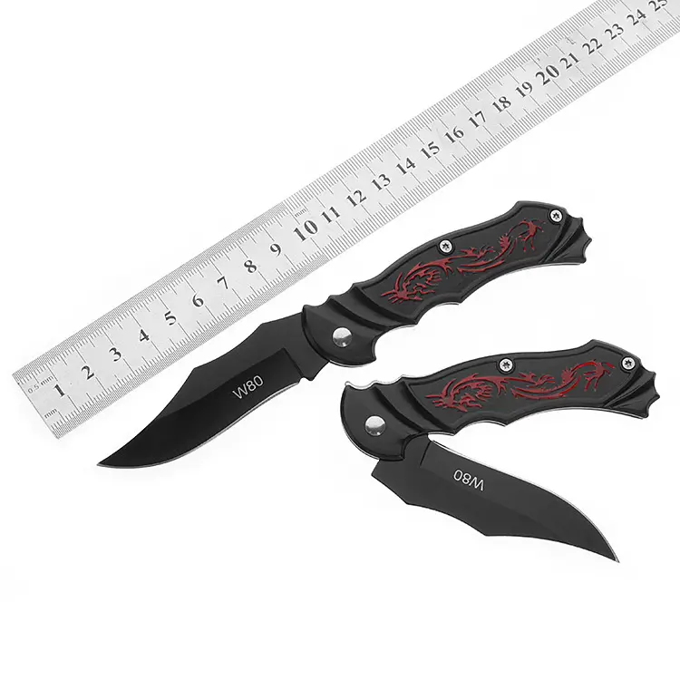 Customized logo stainless steel camping pocket folding knife outdoor