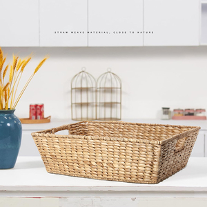 Panier de rangement intérieur et extérieur tissé d'algues naturelles pliable en pot couverture de plante en rotin pour cuisine salle de bain pour pot de fleur - Product Image 2