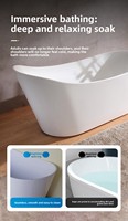 Baignoire en acrylique grande capacité, design moderne et minimaliste, autoportante, intégrée, pour la maison et les hôtels