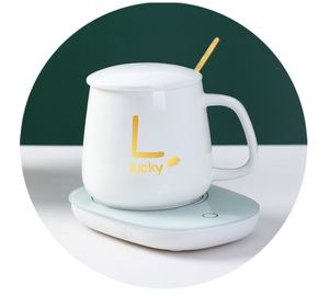 Taza de Té de Cerámica Creativa Personalizable de 380 ml, Taza Termostática con Almohadilla Calefactora, Taza de Agua con Tapa para Servir Té, Regalo - Product Image 4