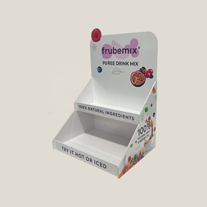 Xúc Tiến bán lẻ Countertop hộp hiển thị các tông sóng khay truy cập 2 hai Tier có thể gập lại hiển thị các tông trường hợp - Product Image 1