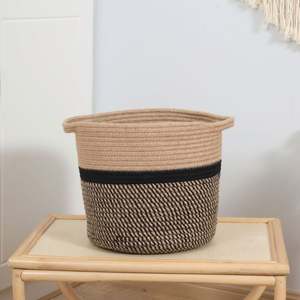 <span class=keywords><strong>Panier</strong></span> à linge <span class=keywords><strong>souple</strong></span> en plastique 37L, style <span class=keywords><strong>osier</strong></span>, avec couvercle, pour service, cuisine, rangement, <span class=keywords><strong>courses</strong></span>, café, thé, boîte à pain - Product Image 5