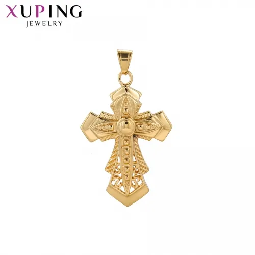 pendant-214 xuping jewelry fashion pop cool neutral woman man religious hollow out cross stainless steel 24K gold plated pendant