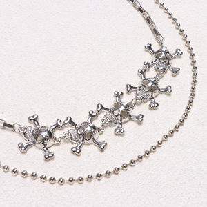 Cadena de cintura de doble capa con cuentas de calavera, de aleación de zinc, estilo punk hip hop, para uso diario - Product Image 3