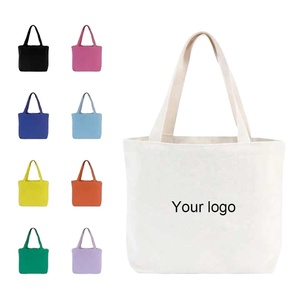 Sac fourre-tout en tissu de coton grande capacité avec broderie de logo personnalisé, sac fourre-tout en toile naturelle extra large - Product Image 1