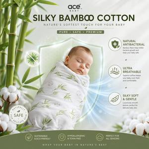 Manta Envolvente de Bambú y Algodón de 2 Capas, Tejida, 90x90cm, con Diseño de Dibujos Animados, Personalizable con Logotipo, Pantone, Marca Privada, Venta al Por Mayor (OEM/ODM) - Product Image 4