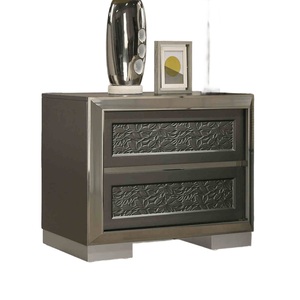 Luxury Contemporary Wood Gold Capped 2-Drawer Apartment Bedroom Nightstand Coffee TV <b>Bedside</b> Table Furniture - Product Image 6