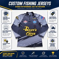 Chemise de pêche personnalisée par sublimation, protection UV, séchage rapide, respirante, uniforme d'équipe performant, vente en gros, OEM, marque privée, en vrac