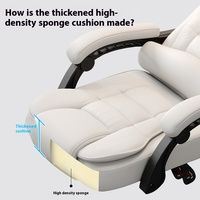 Chaise de bureau ergonomique en cuir PU avec repose-pieds, chaise de jeu pivotante pour longues heures de streaming en direct