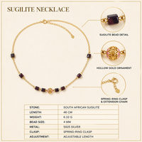 Collier en perles de Sugilite d'Afrique du Sud, pierre précieuse naturelle, collier d'équilibre énergétique pour le yoga, cadeaux