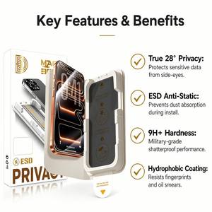 ชุดติดตั้งง่าย Factory Golden Diamond Magic Box ฟิล์มกระจกนิรภัยสำหรับ iPhone 17 16 18 Pro Max 13 14 15 Plus - Product Image 4