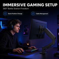 Support d'écran personnalisé OEM à ressort mécanique simple, mouvement complet, VESA 75 100, réglable en hauteur, pour bureau, 17 à 32 pouces