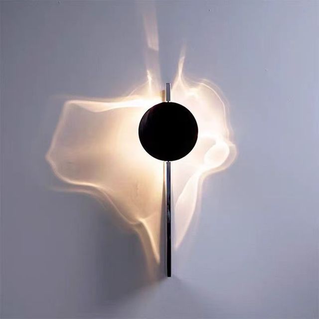 Designer Modern Minimalist Corrugated Light Effect Water Pattern Rotating LED Stainless Steel Wall Lamp 3-Year Warranty for