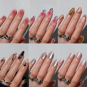 BTARTBOX Ongles à presser 3D Design Gothique Qualité Premium Vente en Gros Amande Moyenne Luxe Faits à la Main Faux Ongles en Gel Souple - Product Image 4