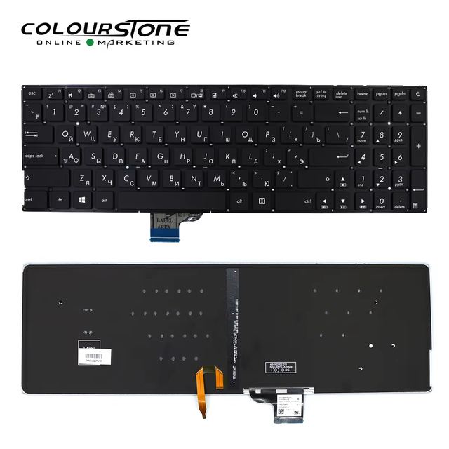 For ASUS N551 Replacement Keyboard RU Layout OEM Compatible with Backlit & Numpad USB Interface New Mechanical Operation
