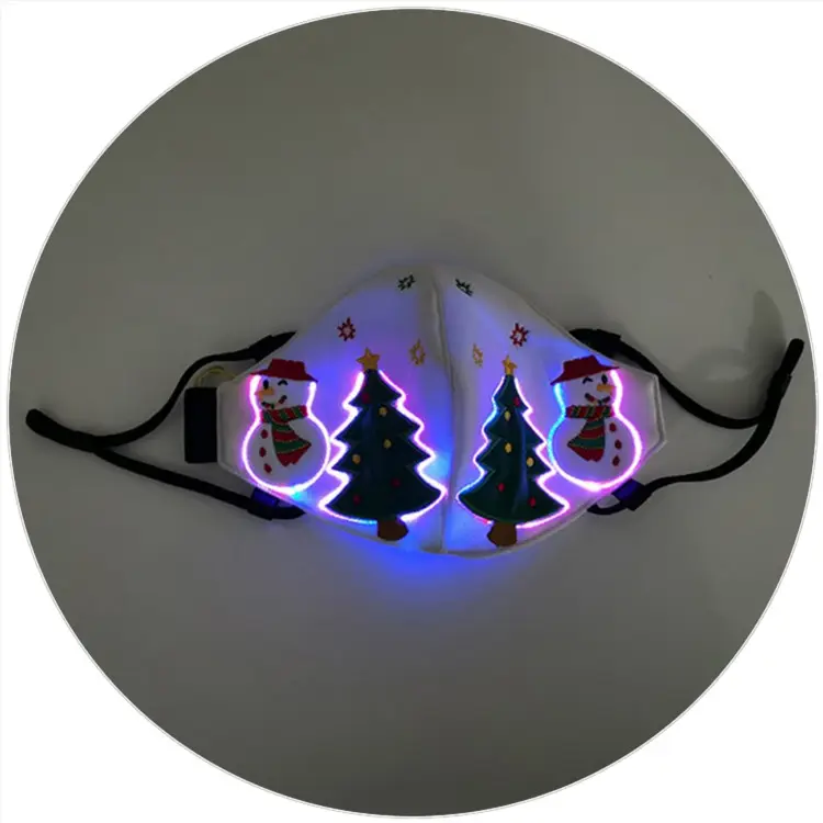 New LED Light Face Mask USB Rechargeable Glowing Luminous Dust Mask Christmas Party Festival Dancing Masquerade Costume