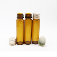 Bouteille en verre ambré de 20ml, 30ml, 50ml, 100ml pour sirop oral, avec bouchon en aluminium doré, pour compléments de collagène et enzymes, vente en gros