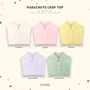 เสื้อครอปทรงพาราชูทสุดเก๋สำหรับสาวๆ ด้วยดีไซน์ผ้าชีฟองน่ารักและเนื้อผ้าฝ้ายสวมใส่สบายสำหรับชุดลำลองประจำวัน - Product Image 4