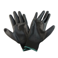 Guantes de Trabajo Antiestáticos Recubiertos de PU, Guantes Negros Seguros ESD con Agarre de PU en la Palma para Manipulación de Precisión y Electrónica