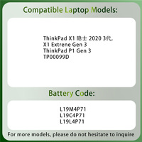 Batería de Alta Calidad para Portátil L19M4P71 L19C4P71 L19L4P71 para Lenovo ThinkPad P1 Gen 3 X1 Extreme 3ª Gen TP00099D