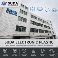 Interruttore a pulsante momentaneo SUDA KAN-43D 12V DC 2A 14.5x23.5mm, testa quadrata miniaturizzata in plastica IP65 1NO1NC per elettrodomestici
