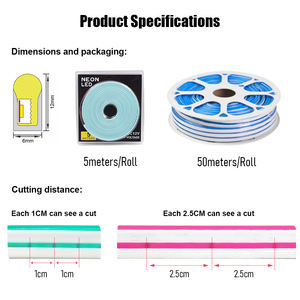 Tira de Luz LED de Neón de 5 Metros, 12V, Letreros Flexibles de Neón, Tiras de Luz Flexibles de Neón, Venta al Por Mayor de Fábrica QM - Product Image 2