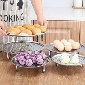 Bandeja de vapor de acero inoxidable con patas, apilable de 4 niveles, para cocinar pan y bollos al vapor, uso doméstico en la cocina. - Product Image 2