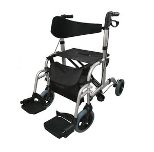 <span class=keywords><strong>Rollator</strong></span> plegable de aluminio médico de estilo europeo con respaldo, 300 libras. Capacidad, - Product Image 4
