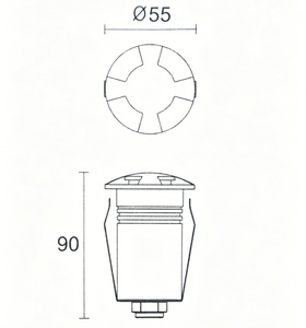 Projecteur LED RGB encastré en acier inoxydable <span class=keywords><strong>316</strong></span>, étanche IP67, 55 mm, 2,5 W, pour aménagement paysager, jardin, marches, mur - Product Image 2