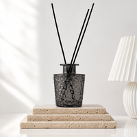 Bouteille d'arôme en verre texturé minimaliste, ronde, 100 ml, 150 ml, vide, pour diffuseur à bâtonnets, sans bouchon