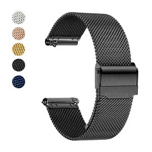 Bracelet de montre milanais à libération rapide Upro 10mm-24mm en acier inoxydable avec double boucle de sécurité pour Apple Watch Samsung - Product Image 1