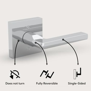 Lot de 2 poignées de <span class=keywords><strong>porte</strong></span> factices en chrome poli, robustes, en alliage de zinc, en forme de goutte, non tournantes, à tirer d'un seul côté, pour portes françaises - Product Image 4